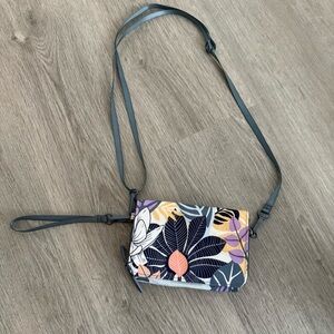 Vera Bradley Blue and Orange Floral Wristlet Clutch